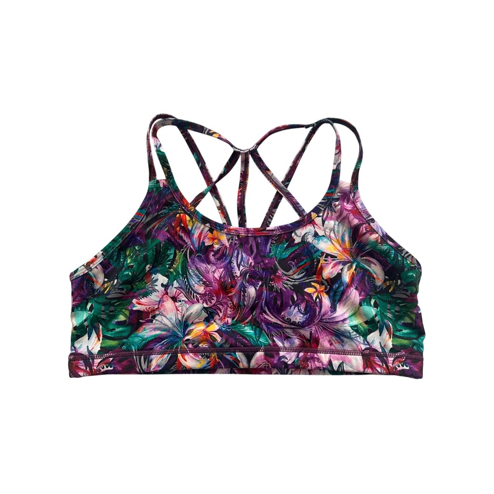 Born Primitive Women Tropical Floral Strappy Sports Bra size XL